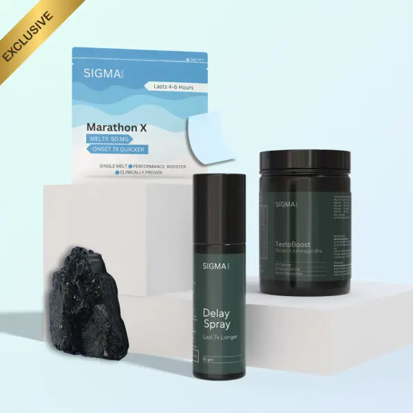 Sigma Essentials | 1 x Delay Spray + 6 x MarathonX Melts + 1 x Testoboost Capsules